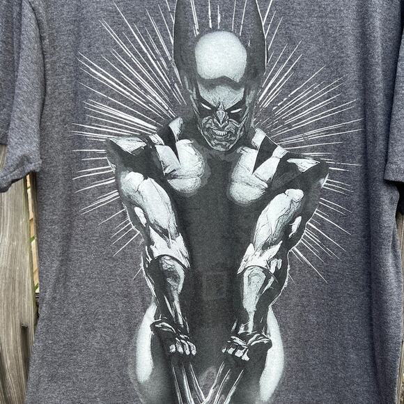 Marvel Comics Wolverine X Men Deadpool black white gray t-shirt Size Large - Picture 4 of 4